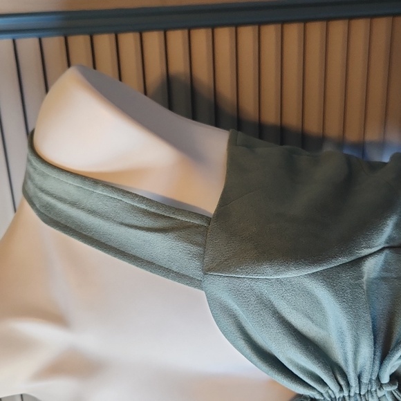 Miami for Francesca’s Ruched Sage Green Mini Dress - Picture 7 of 13